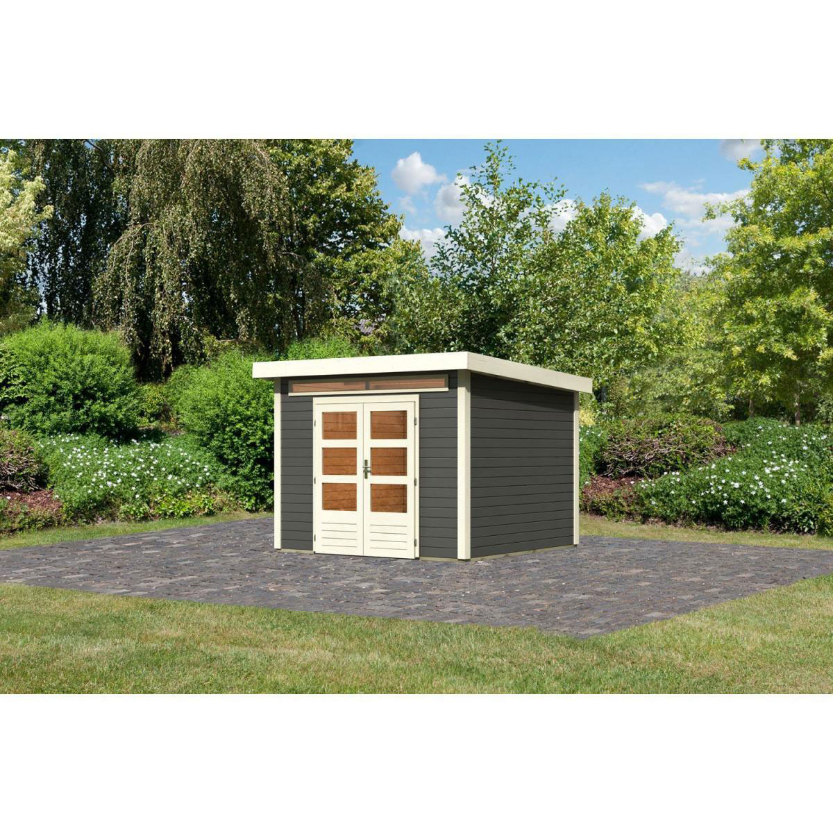 Karibu Gartenhaus Kandem 6 terragrau