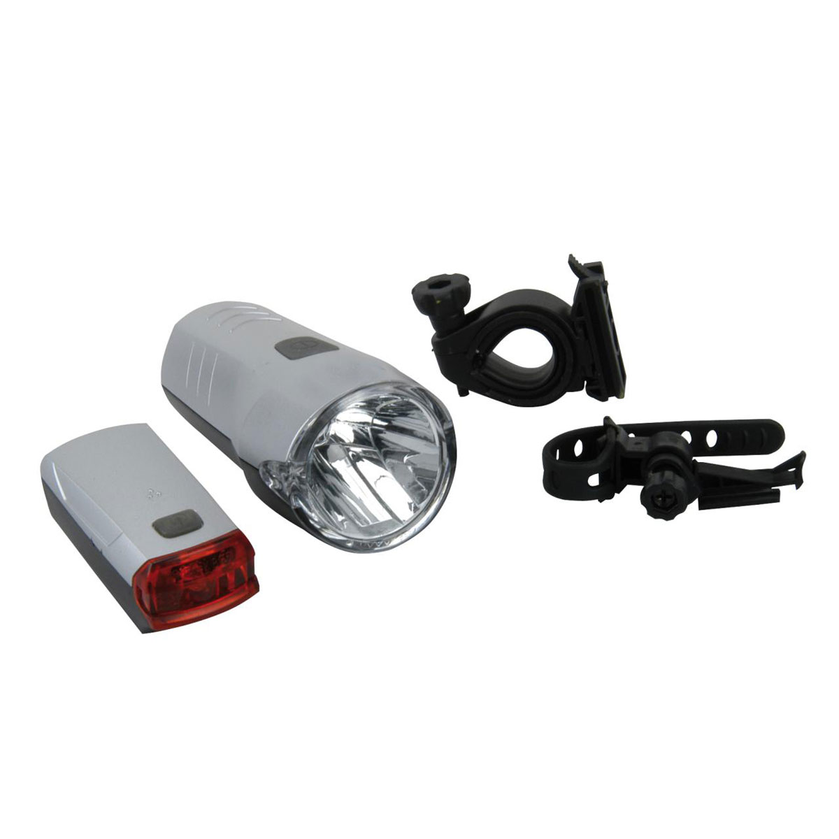 Fischer Bikes LED-Beleuchtungs-Set silber 2-teilig