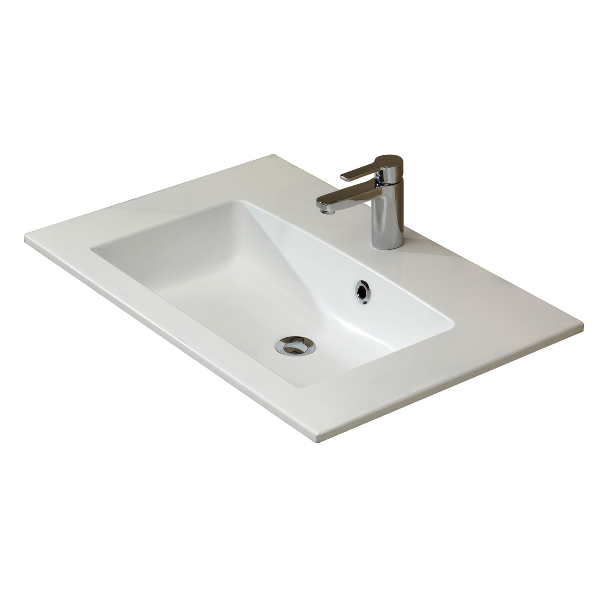 Pelipal Mineralmarmor-Waschtisch Trentino weiß 50 x 77 x 1,5 cm