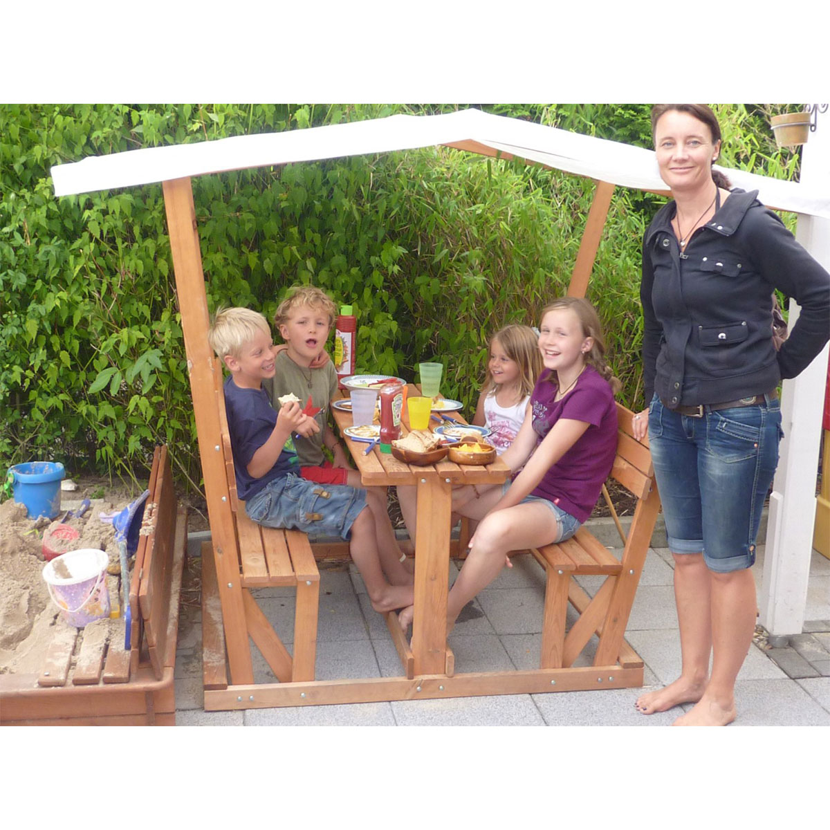 Promadino Kinderpavillon Anna mit weißem Dach