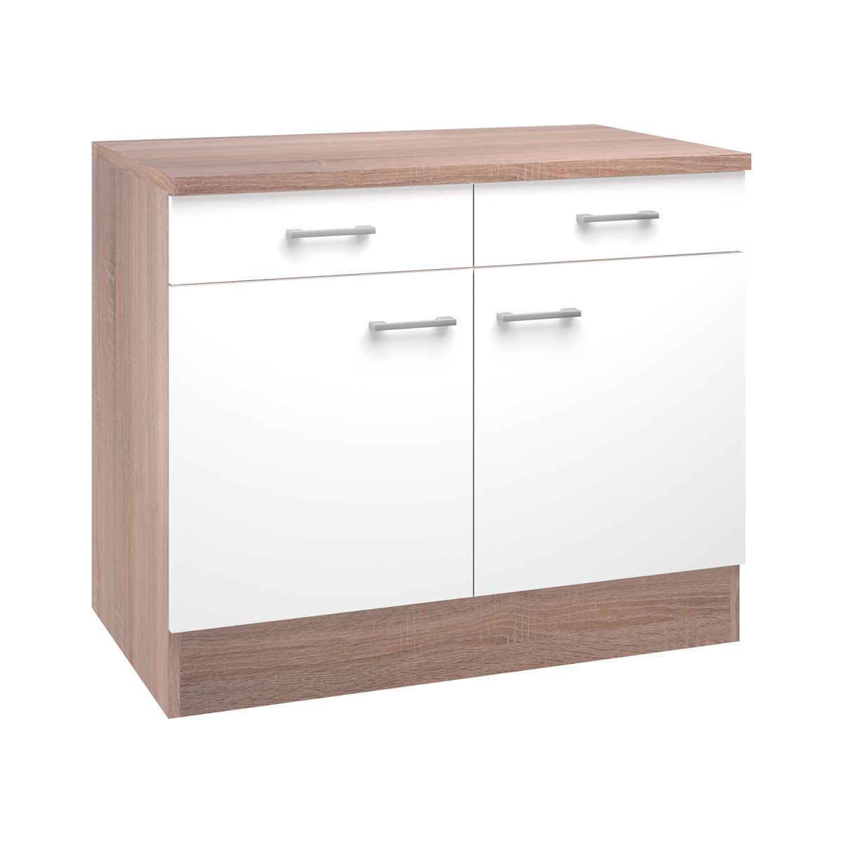 Flex-Well Küchenunterschrank „Samoa“, 100x85x60 cm, weiß/Sonoma Eiche Bild 2