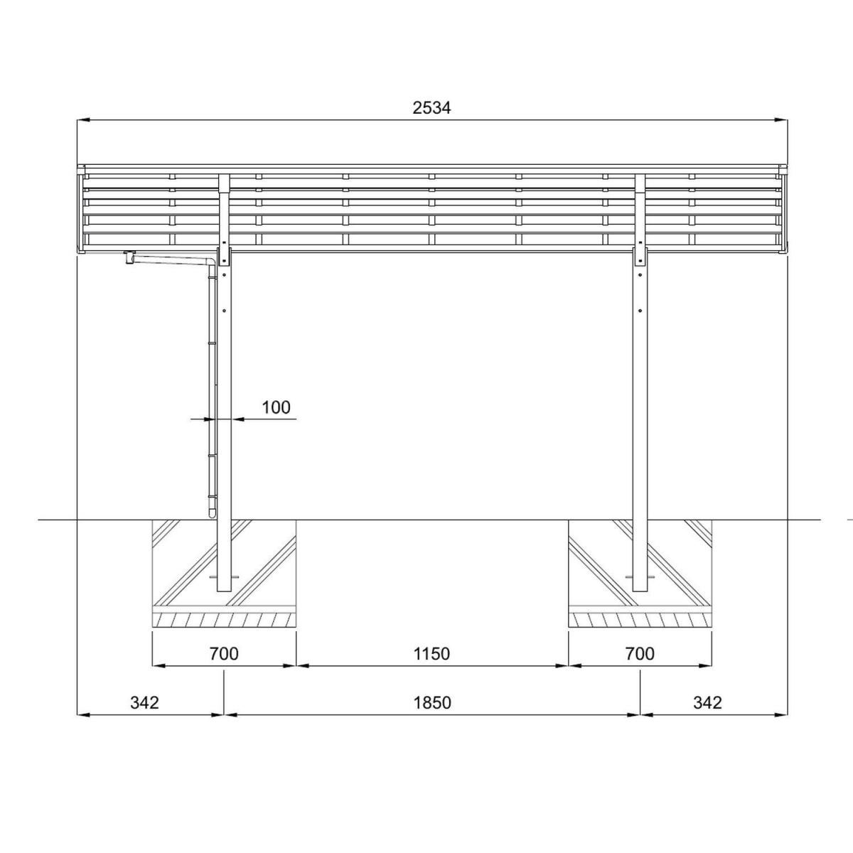 Ximax Carport Alu Smart Port 60 Mini LxB 2534 x 2096 mm Edelstahl-Look Bild 3
