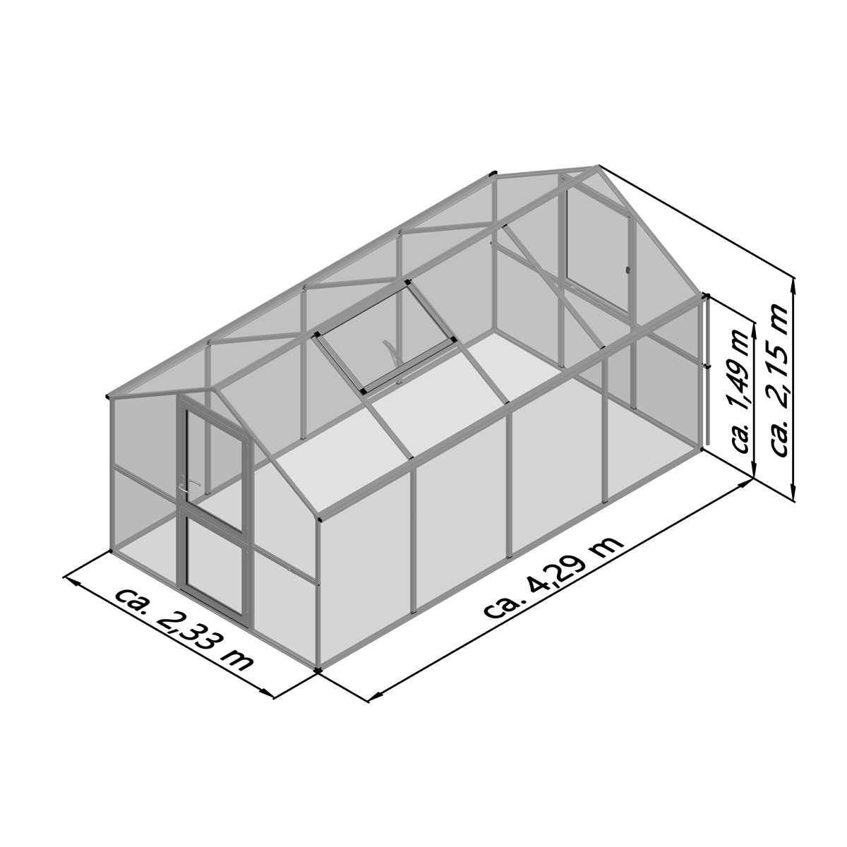 KGT Gewächshaus Rose IV 10m² grün Bild 8