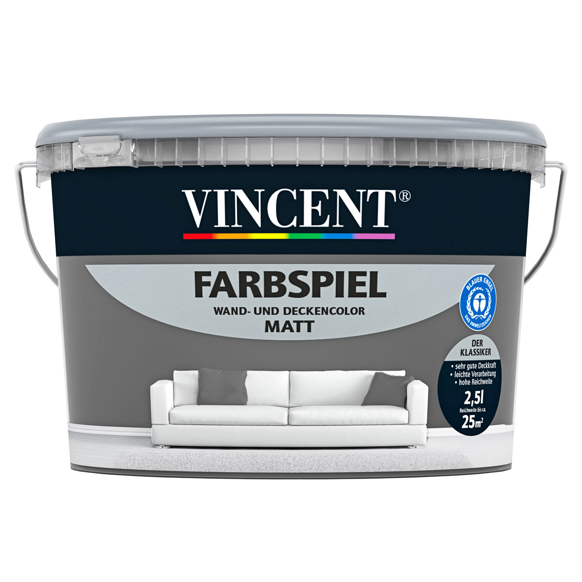 Vincent Farbspiel Basalt matt 2,5 L Vincent Farbspiel Basalt matt 2,5 L