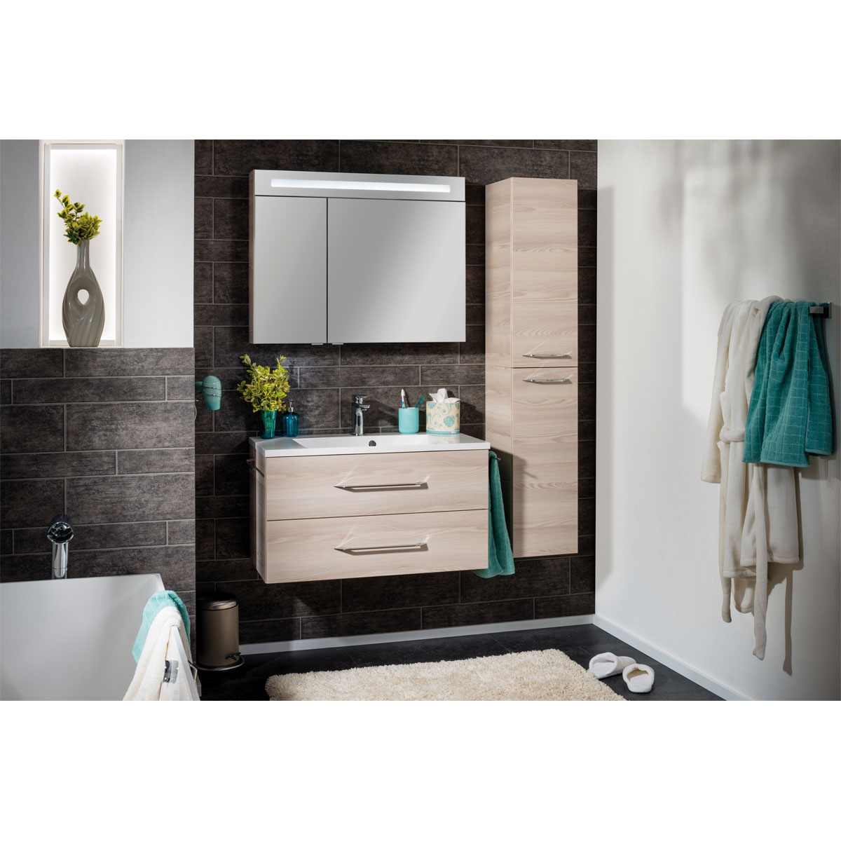 Fackelmann Waschtisch-Set B.clever 90 x 51 x 46 cm Alaska-Esche Bild 2