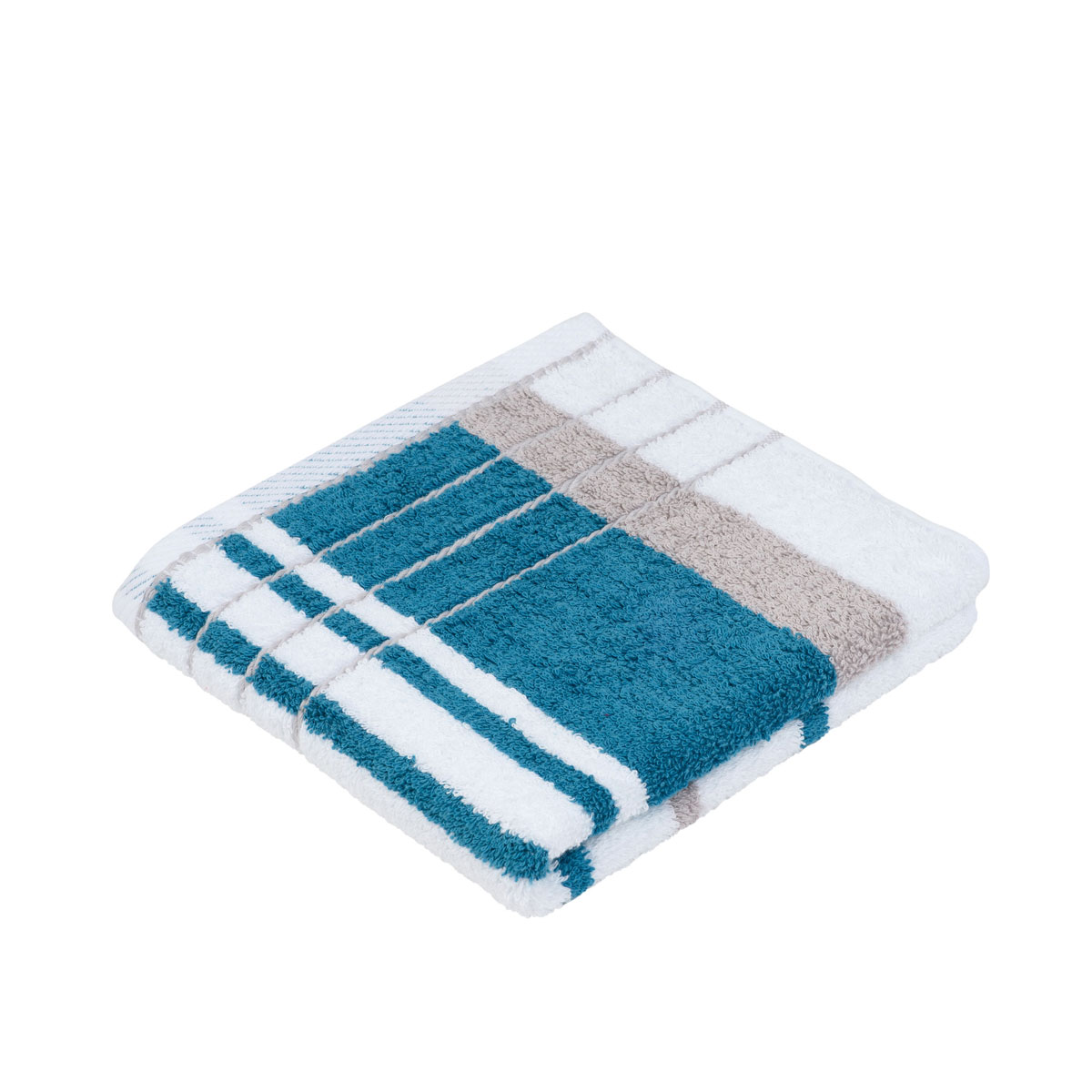 Handtuch Berlin Streifen 50 x 100 petrol/ taupe Bild 2