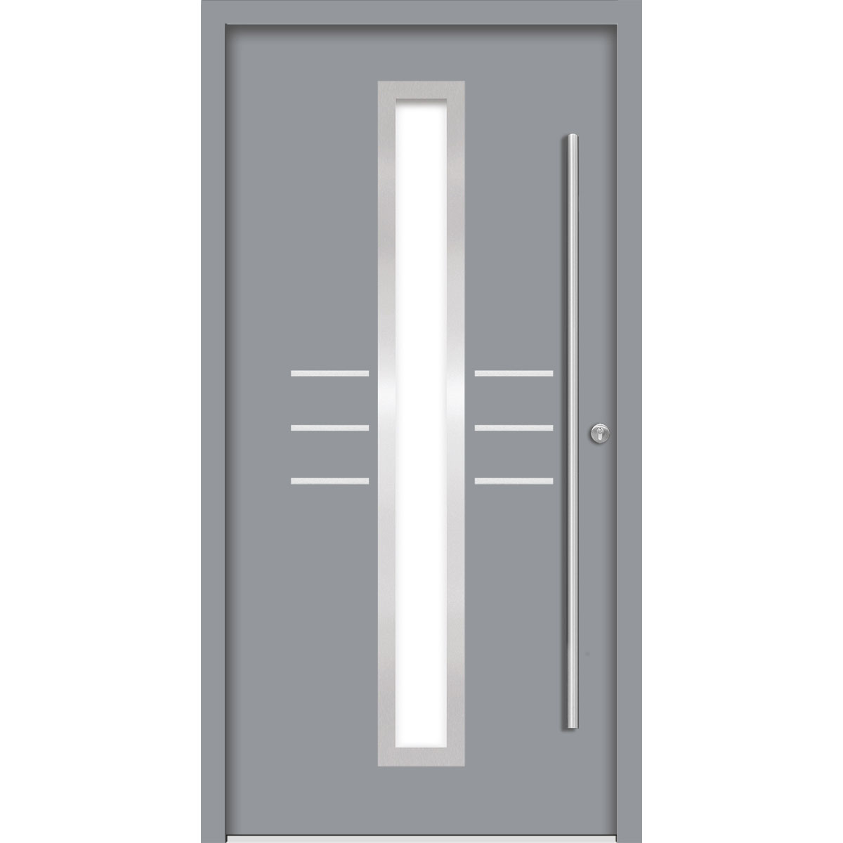 SplenDoor Premium-Haustür Passivedoor Lund energiesparend grau 100 x 210 cm rechts