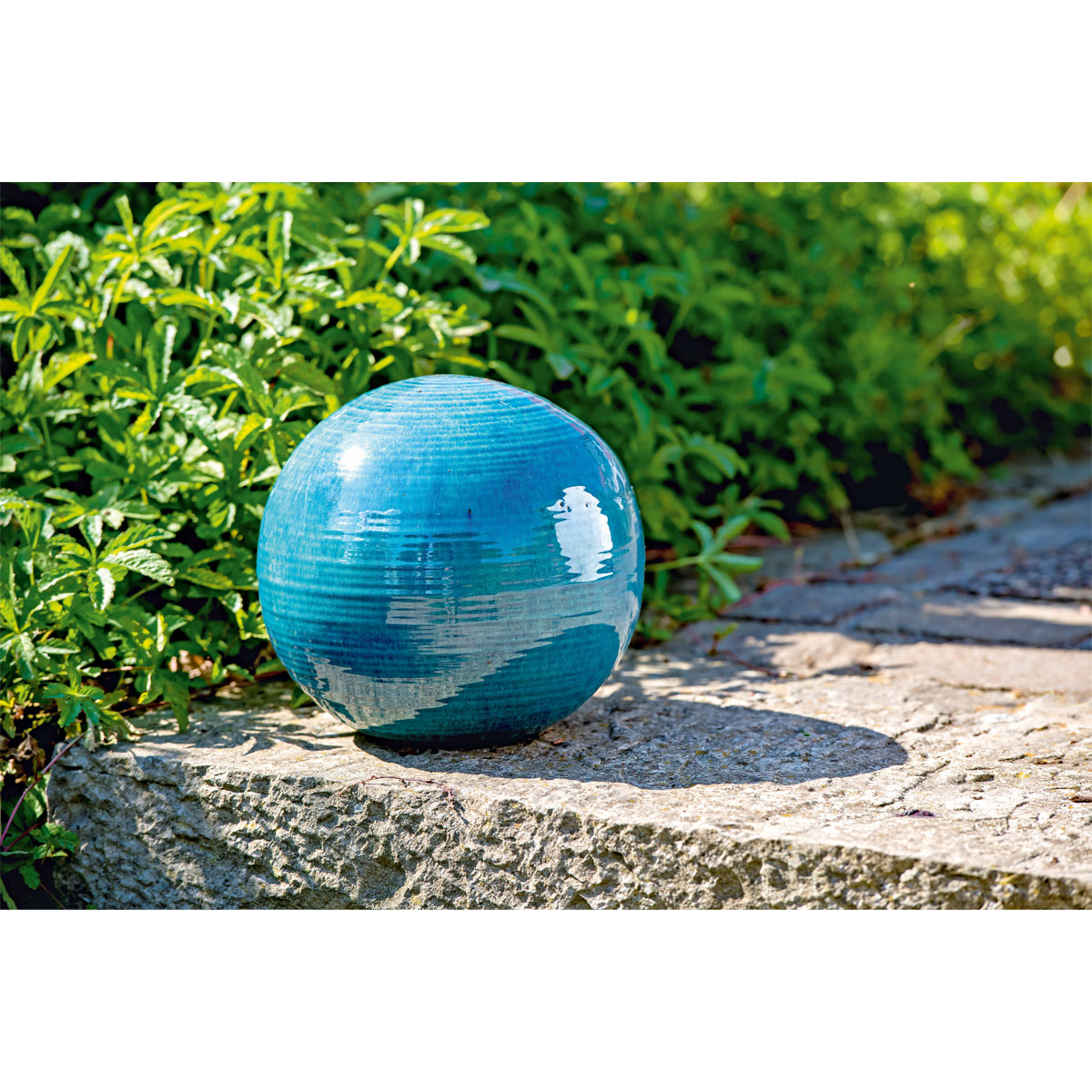 Haveson Dekokugel Feine Rille Durchmesser 15 cm türkis
