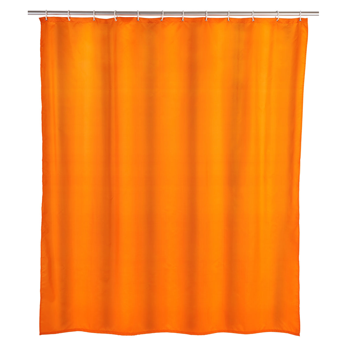 Wenko Anti-Schimmel Duschvorhang Uni Orange Textil Polyester 180 x 200 cm waschbar