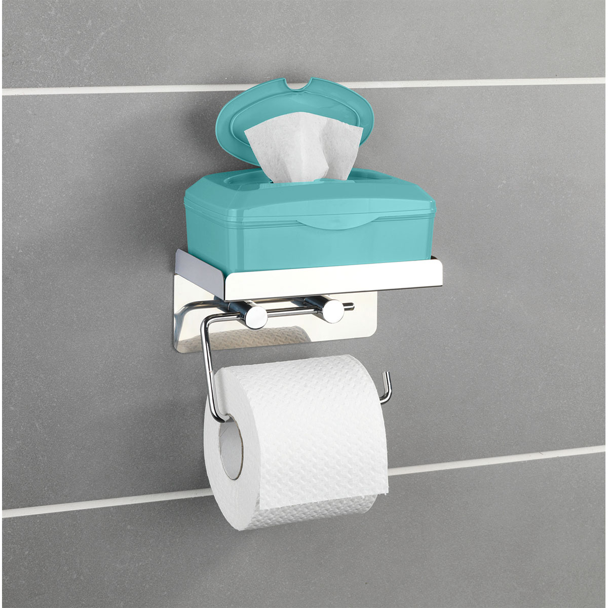 Wenko Toilettenpapierhalter 2 in 1 Edelstahl rostfrei | 514880 | Toilettenpapierhalter