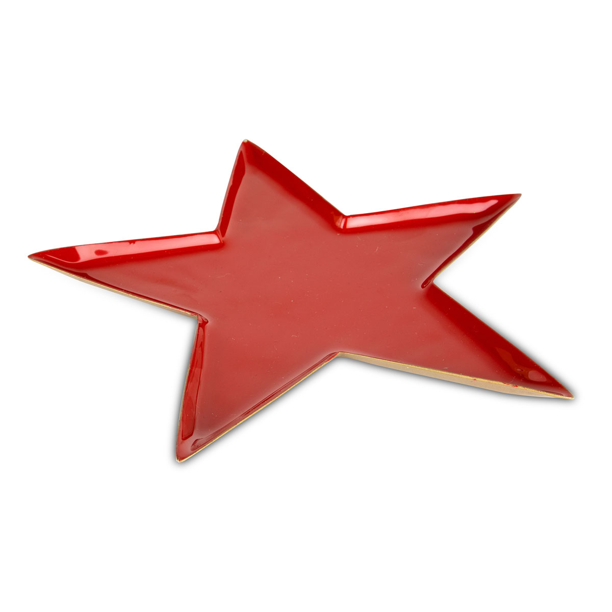 Emaille-Tablett Stern Metall 20 x 1 x 20 cm rot-gold