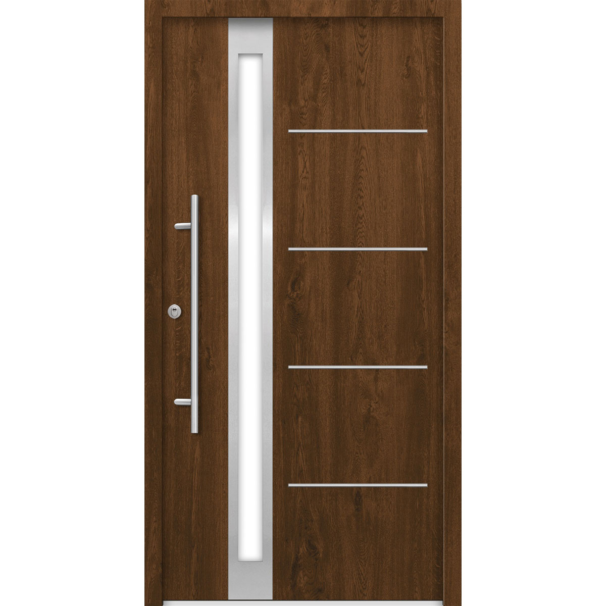SplenDoor Premium-Haustür Passivedoor Umea RC2 energiesparend einbruchsicher nussbaum 100 x 200 cm links
