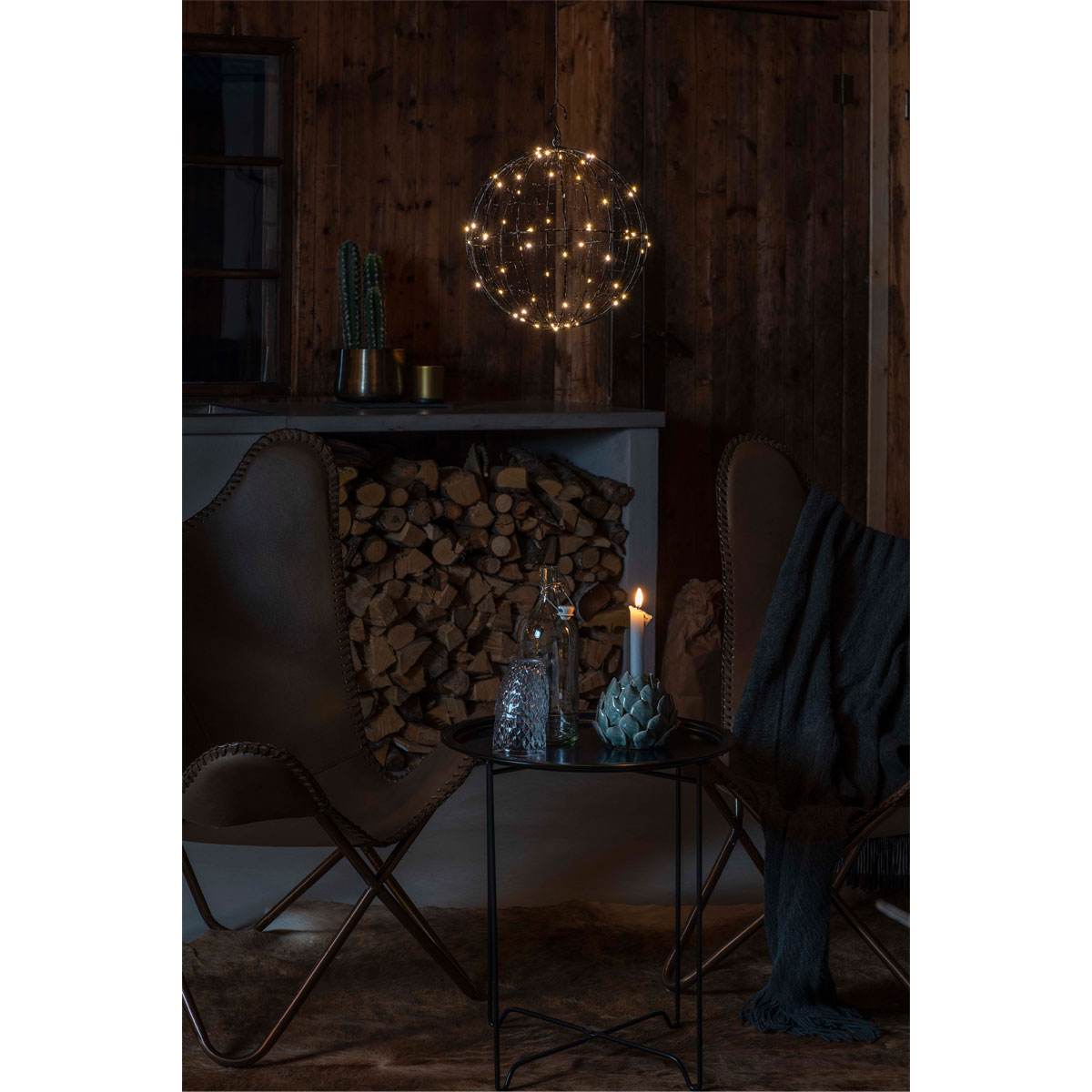 Konstsmide LED-Metallball 30 cm schwarz Bild 3