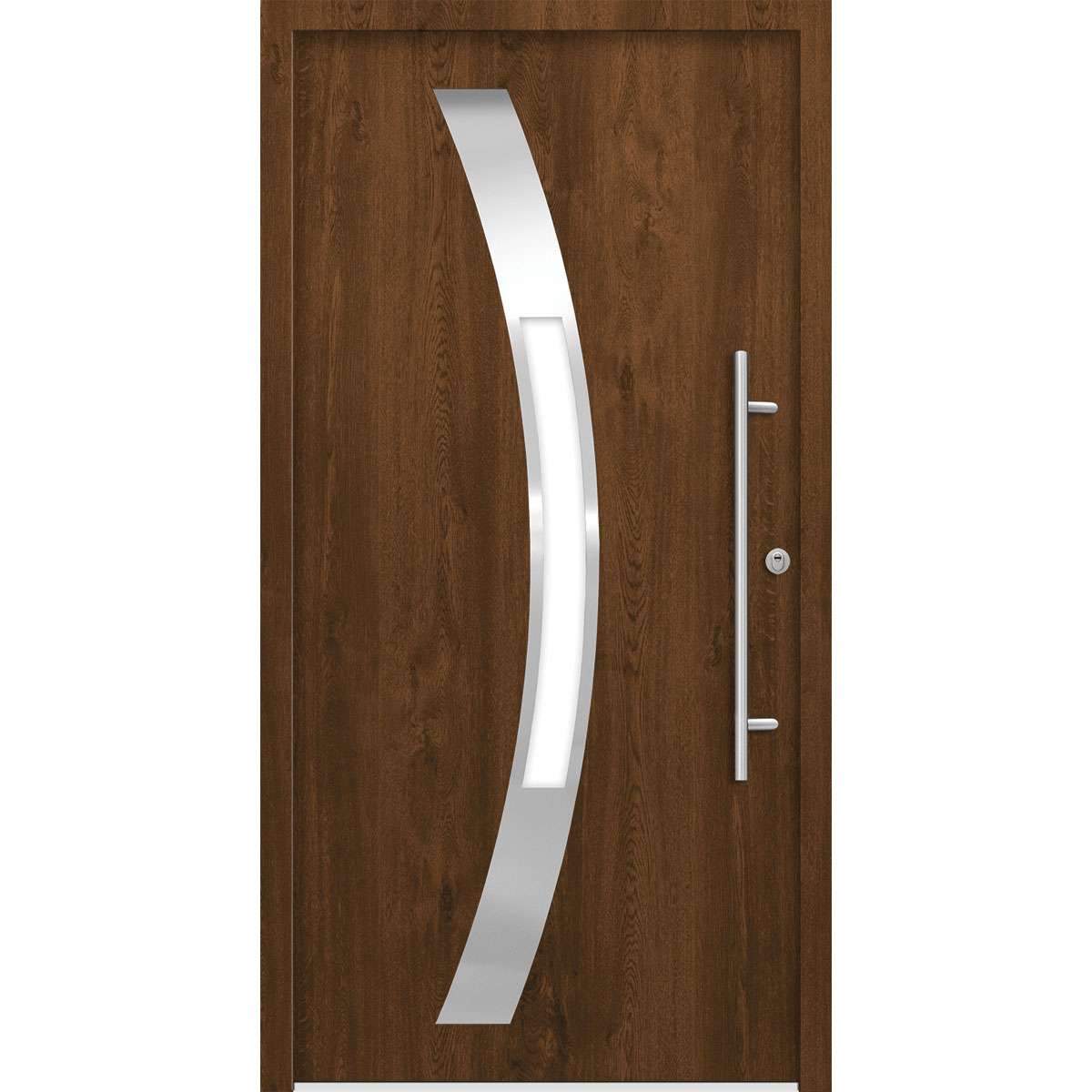 SplenDoor Premium-Haustür Passivedoor Goeteborg RC2 energiesparend einbruchsicher nussbaum 100 x 210 cm rechts