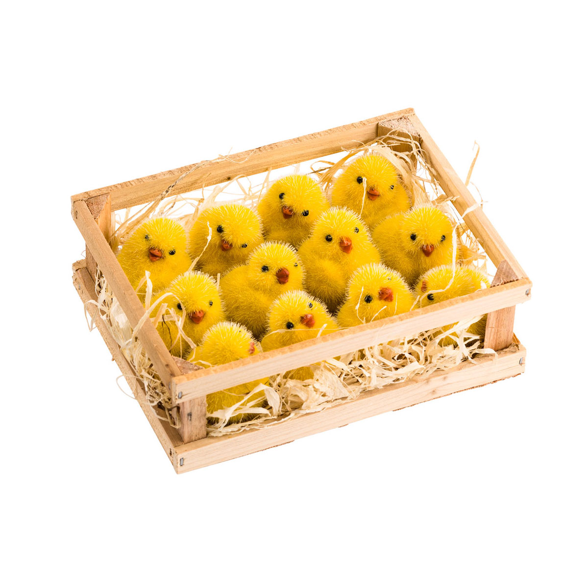 Kunstgewerbe Gehlmann Küken in Holzbox gelb 6 cm