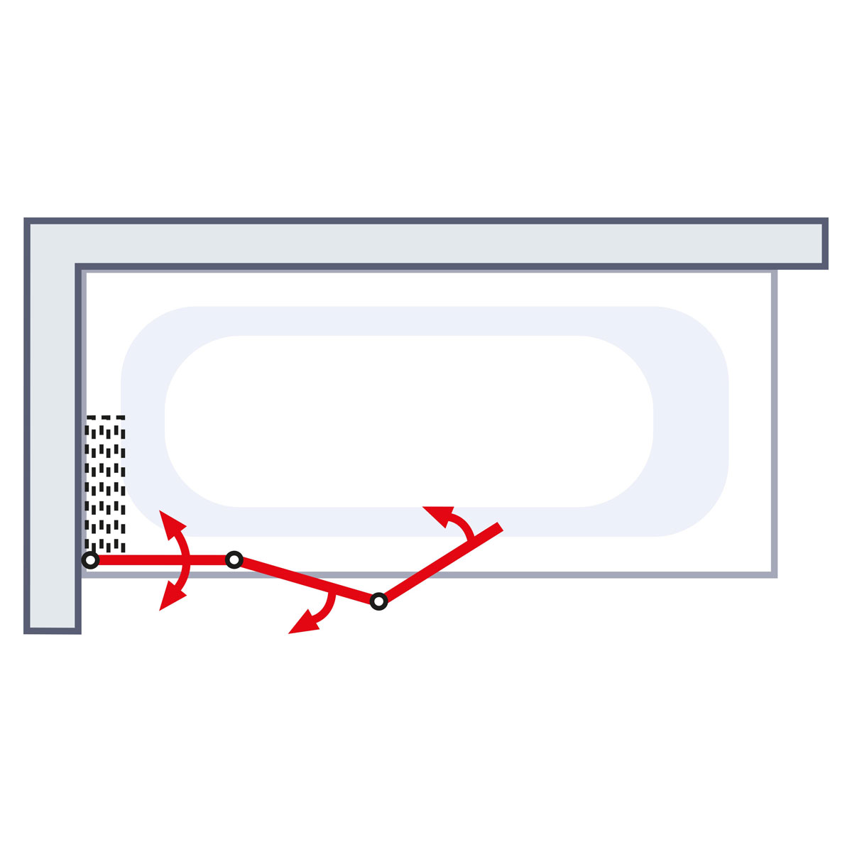 Schulte Badewannenfaltwand Komfort 140 x 127 cm Echtglas Bild 5