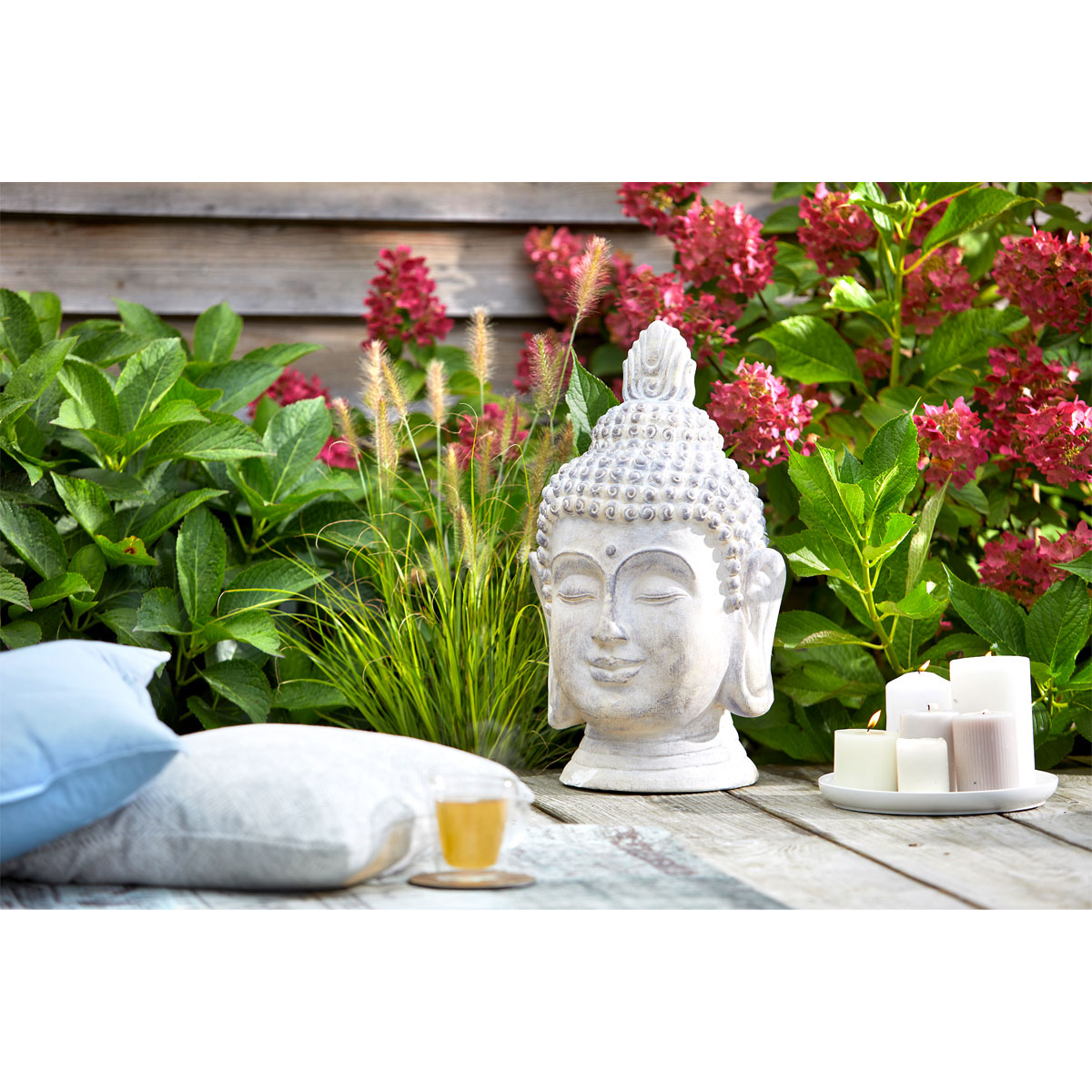 Buddha-Kopf creme antikes Finish Bild 3