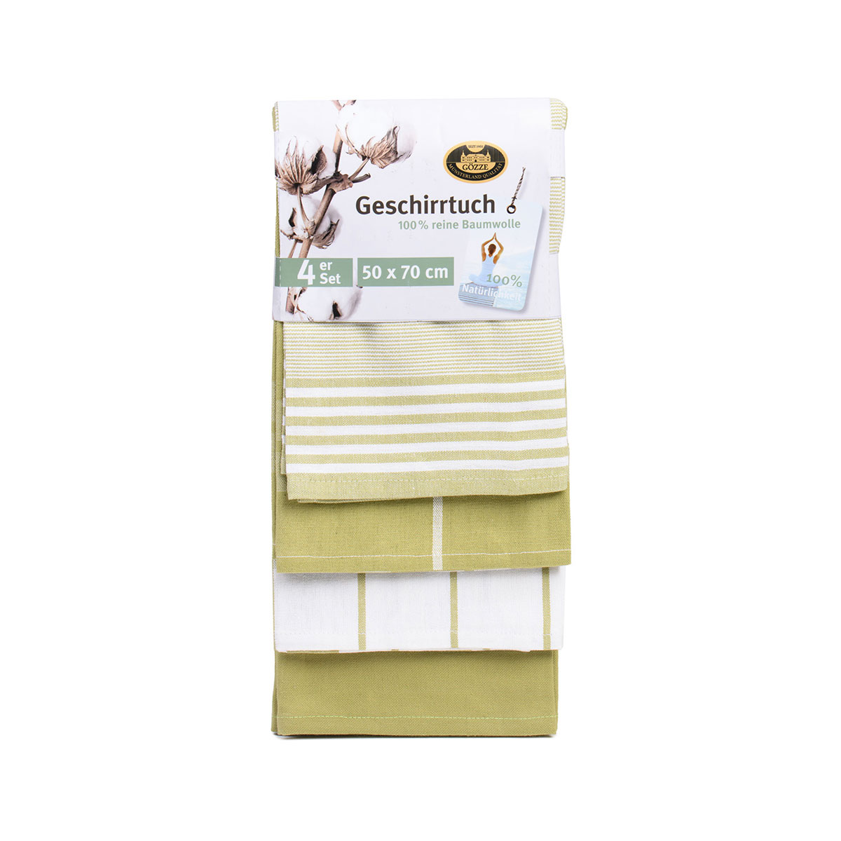 Gözze Geschirrtücher 100% Baumwolle 4er Pack 50x70cm lindgrün