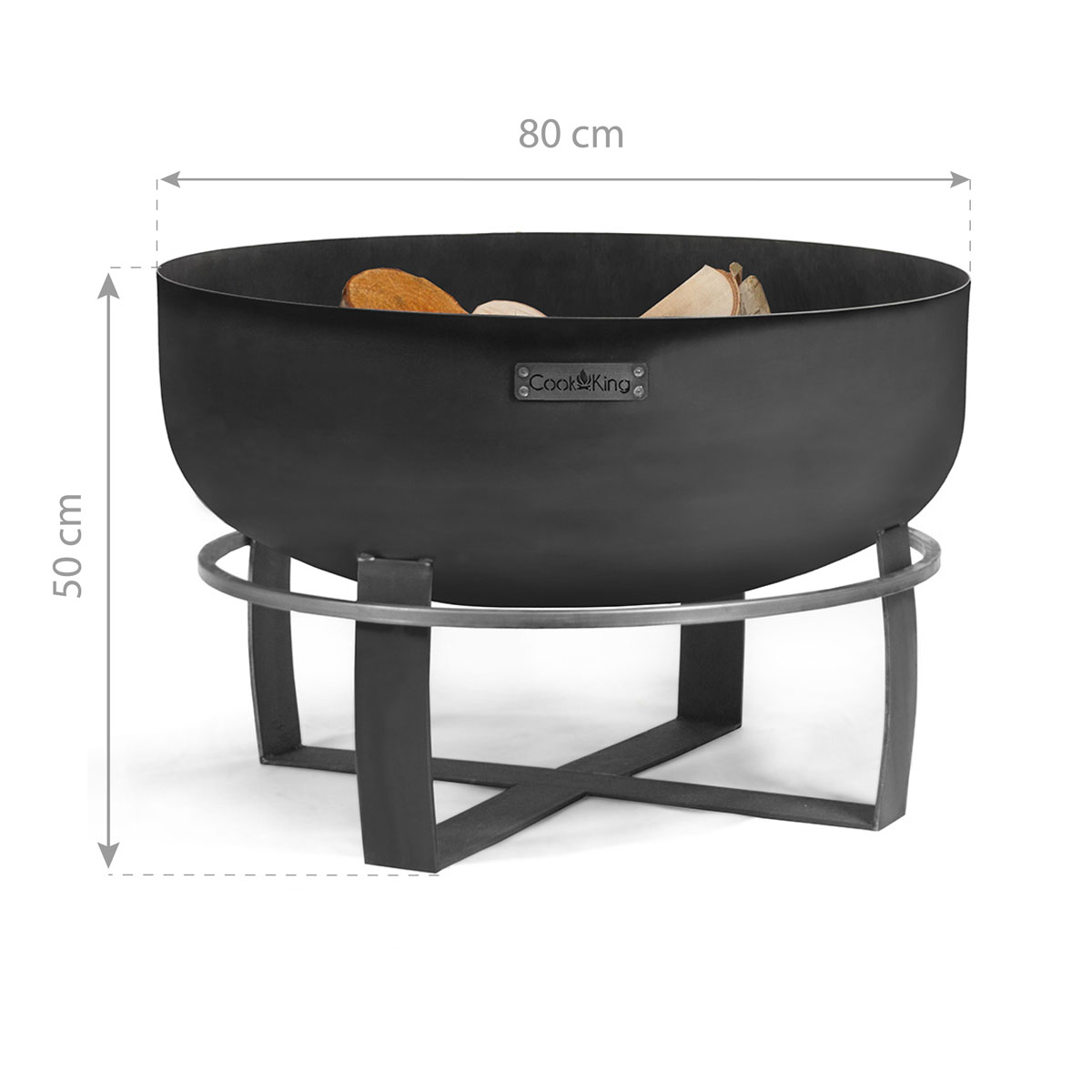 CookKing Feuerschale XXL Viking 80x50cm Schwarz Bild 2