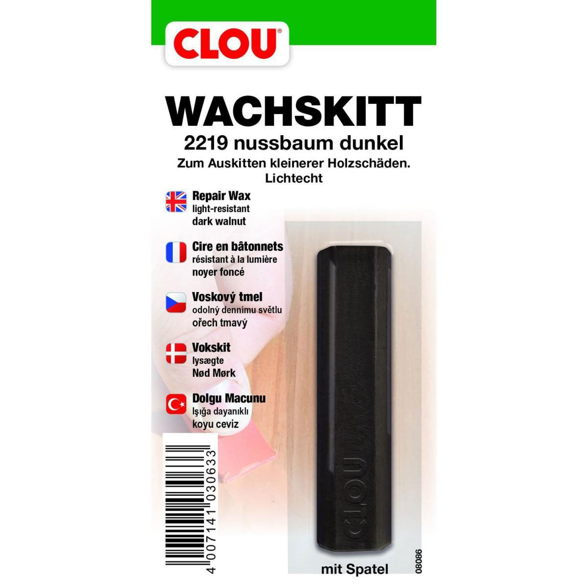 Clou Wachskitt Nussbaum dunkel