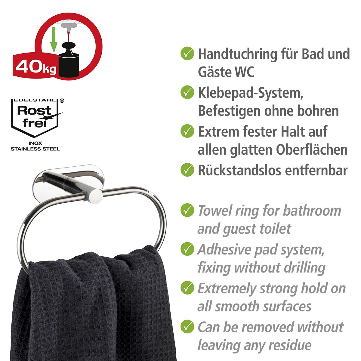 Wenko Turbo-Loc Handtuchring Orea Shine Bild 3