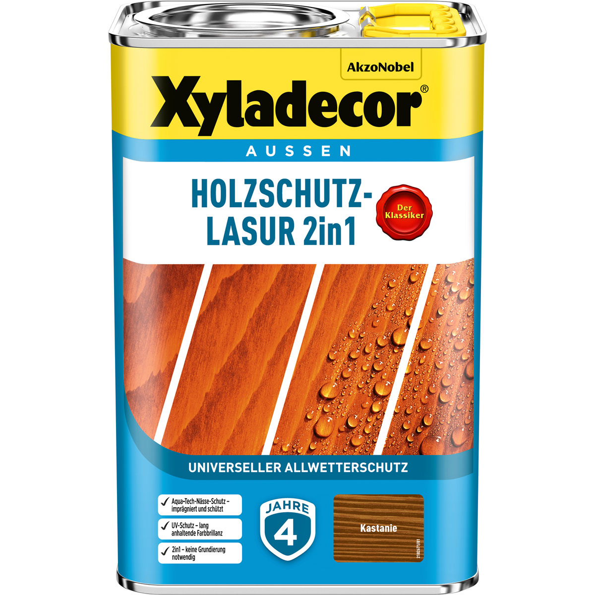 Xyladecor Holzschutz-Lasur 2in1 Kastanie 4 L