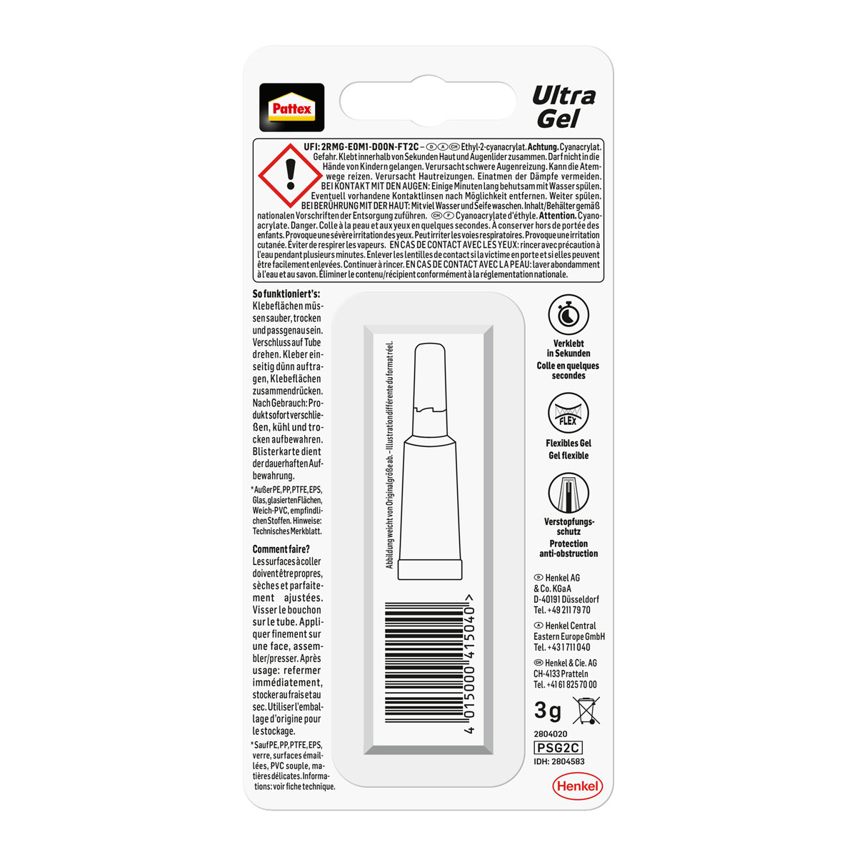 Pattex Sekundenkleber Ultra Gel 3 g Bild 2