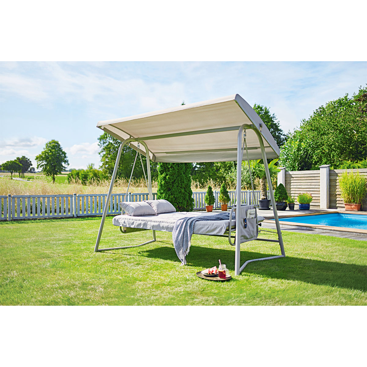 Haveson Hollywoodschaukel Milos mit Bett-Funktion Bild 3