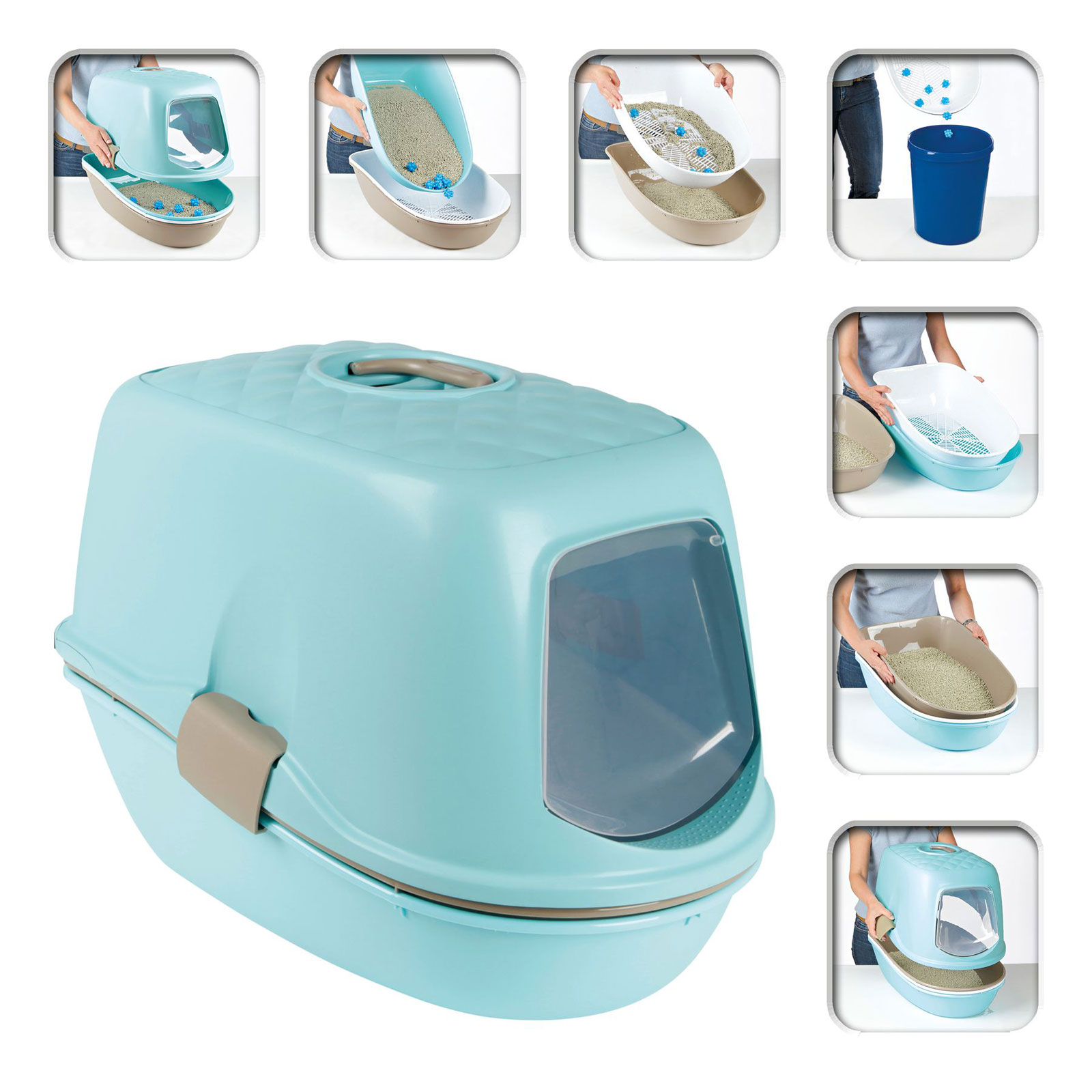 Trixie  Cat Toilette Berto Top hellblau 39 x 42 x 59 cm Bild 1