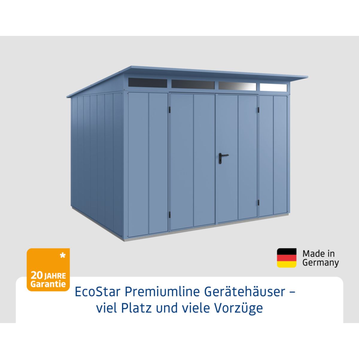 EcoStar  Gerätehaus Elegant-PTyp 3RAL5014 2 flg Bild 2