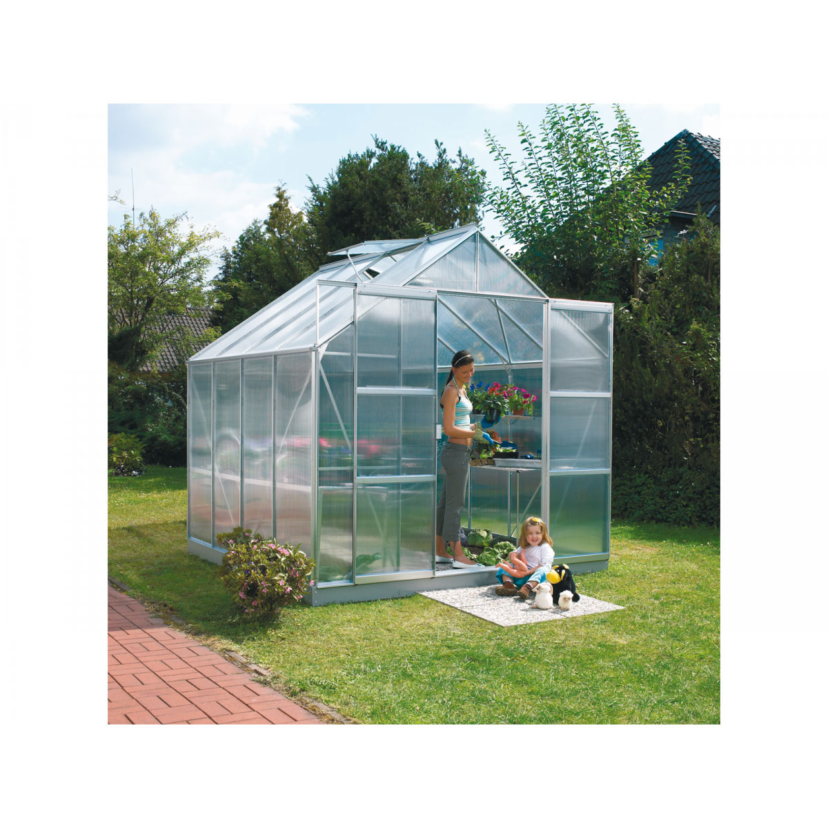 Vitavia Gewächshaus Mars 6700 6,7m² 6 mm Hohlkammerplatte silber