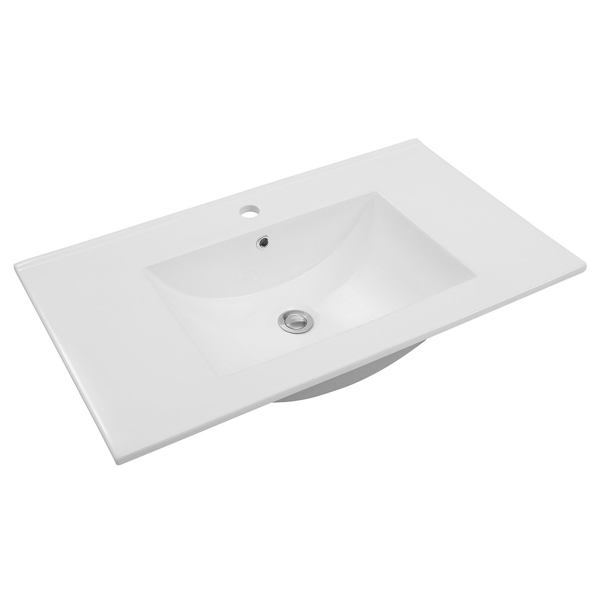 Waschtisch Amy, 80cm, Farbe: Matt-Schwarz, mit 2 Schubladen und Soft-Close-Funktion Bild 2