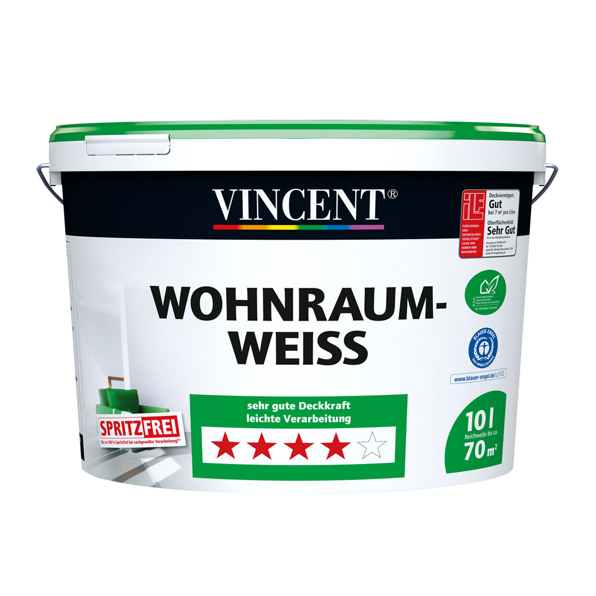 Vincent Wohnraumweiß matt 10 L Vincent Wohnraumweiß matt 10 L