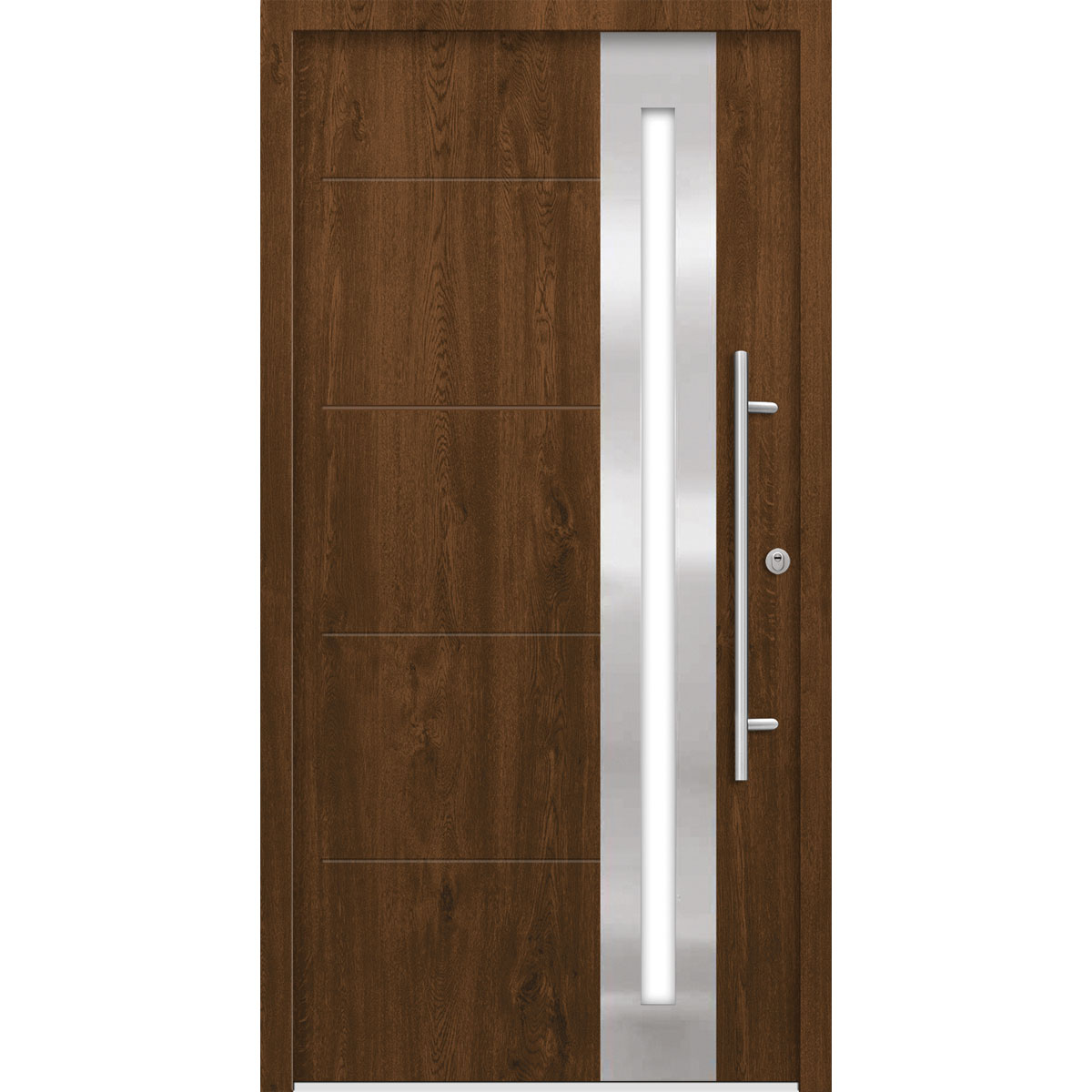 SplenDoor Premium-Haustür Passivedoor Eksjo RC2 energiesparend einbruchsicher nussbaum 110 x 210 cm links