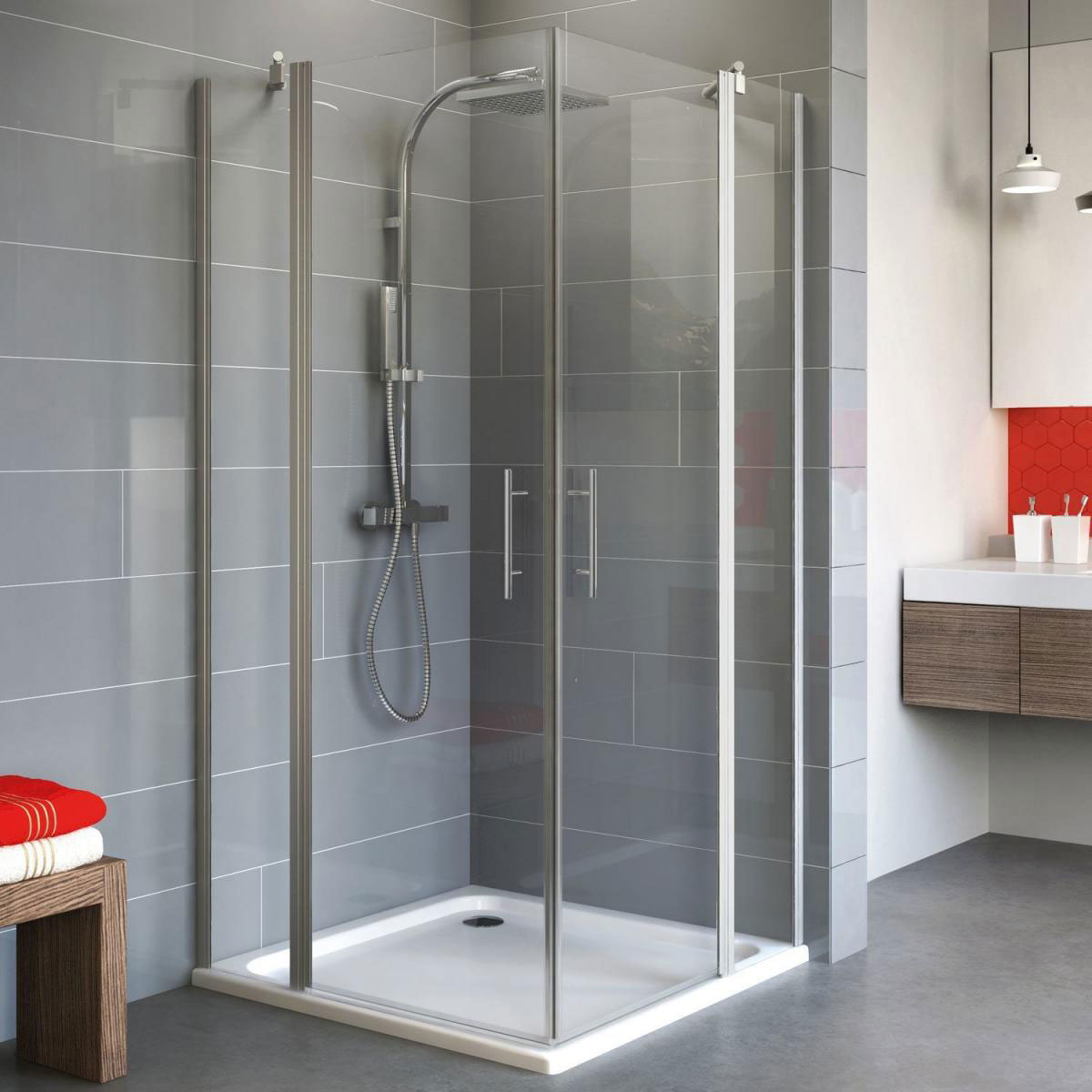 Schulte Eckeinstieg Alexa Style 2,0 192 x 100 x 100 cm alu klar