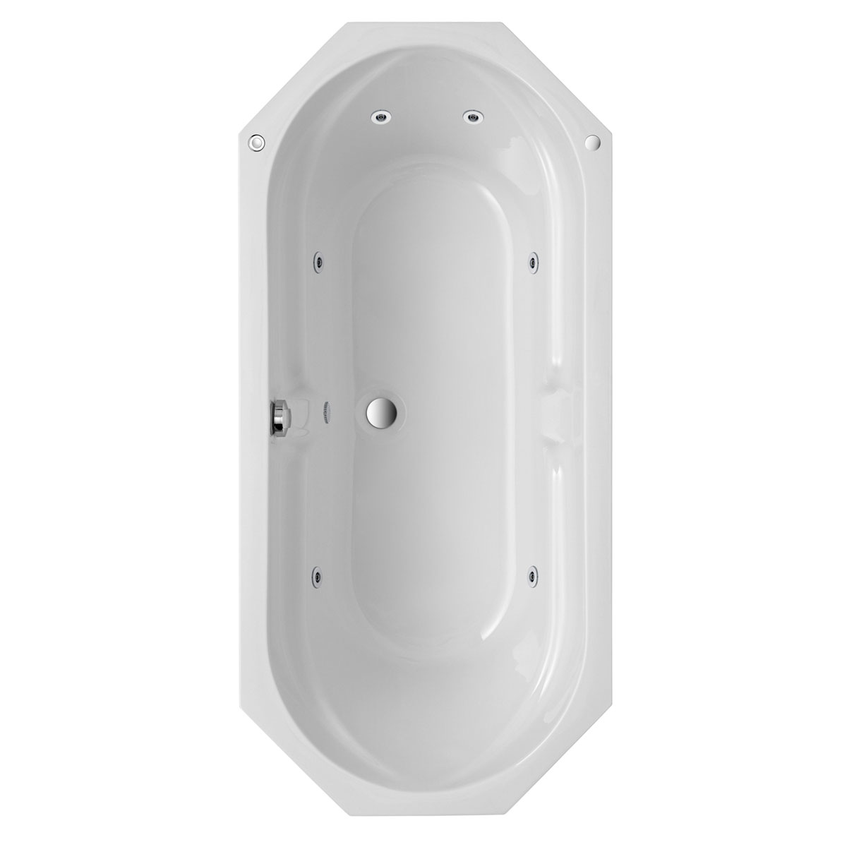 Ottofond Whirlpool-Set Sicilia 170 x 75 cm weiß/chrom Typ 1 Bild 1