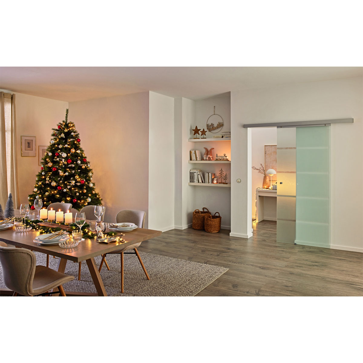 Dekowichtel sitzend mit LED-Nase champagner Bild 3