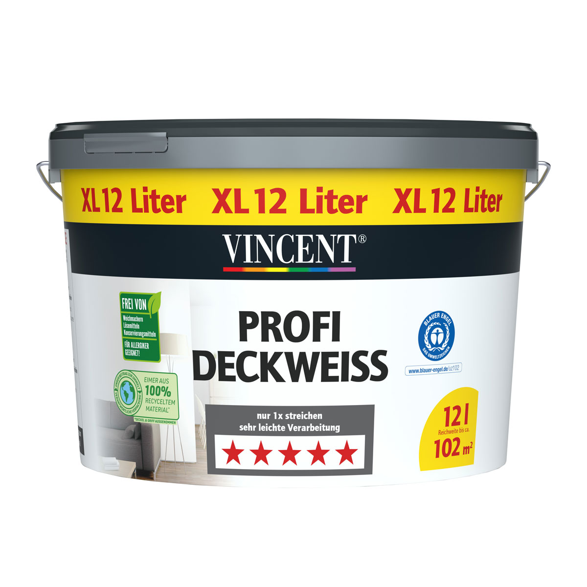 Vincent Innenfarbe Profi Deckweiß XL 12 L