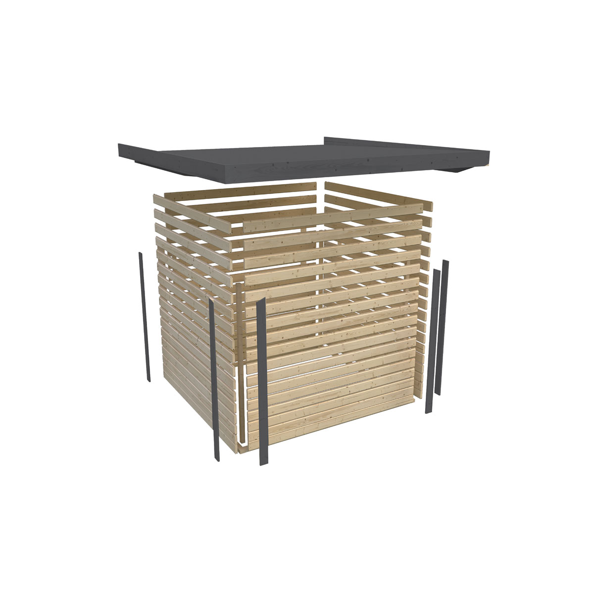 Gartenhaus "Jupiter A" naturbelassen / anthrazit Bild 11