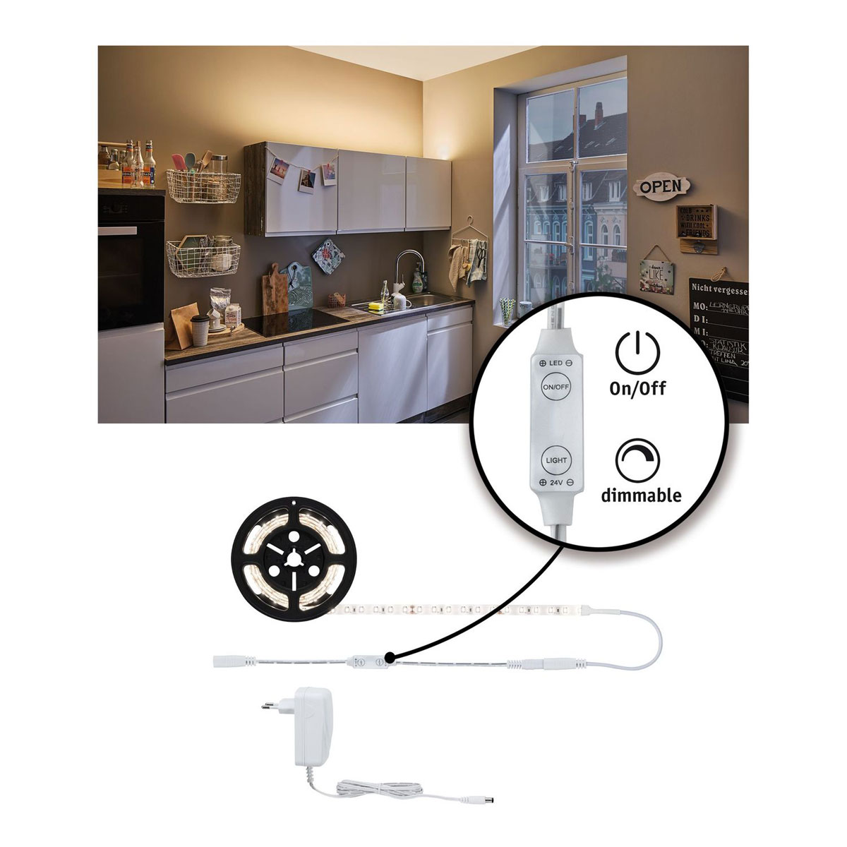 Paulmann SimpLED Power Set 1,5m Warmweiß inkl Dimm/Switch Bild 1