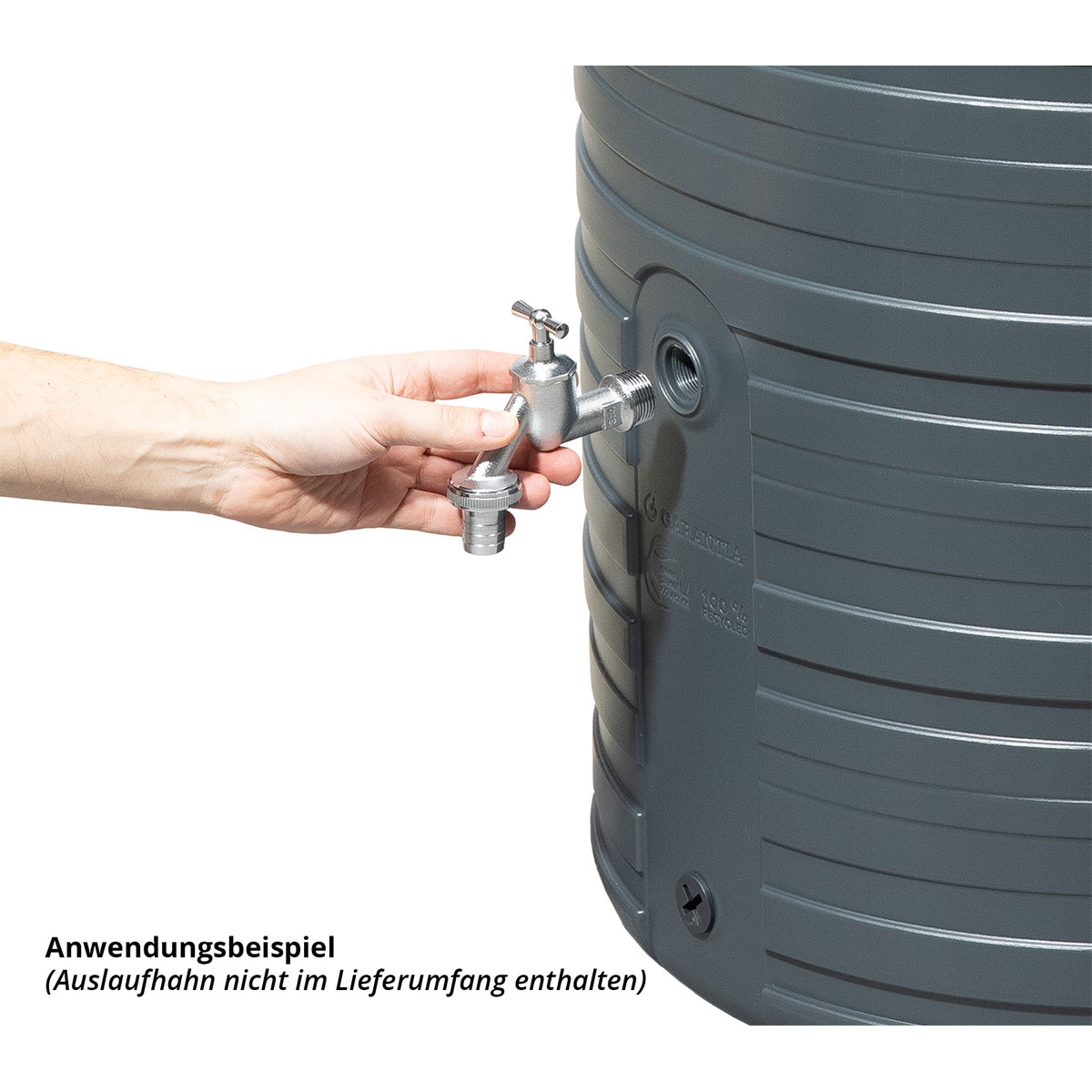 GARANTIA NORDIC Serbatoio Per Acqua Piovana 300 Litri - Grigio Grafite Con Coperchio Di Sicurezza