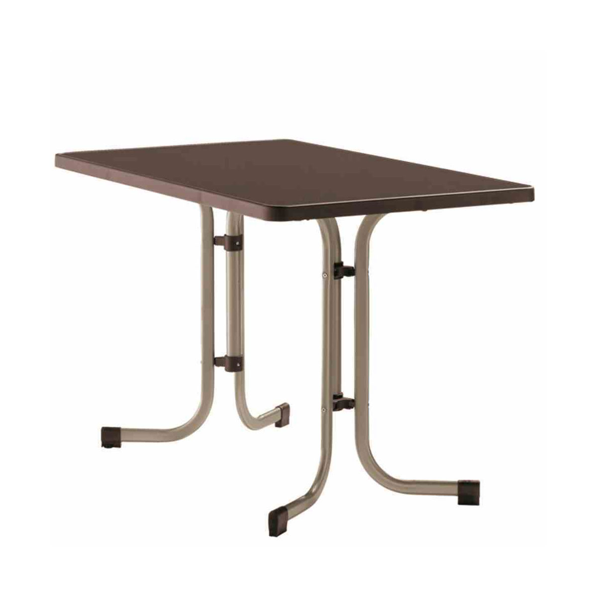 Klapptisch 70 x 115 x 72 cm champamgner/mocca Metalicplatte wetterfest