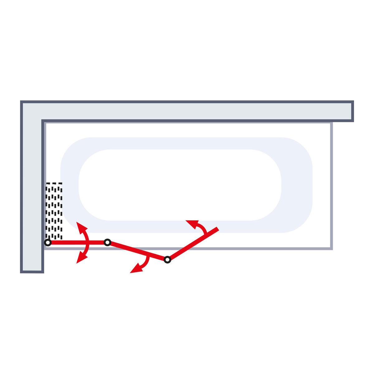 Schulte Badewannenfaltwand Komfort 3 teilig grau Bild 4