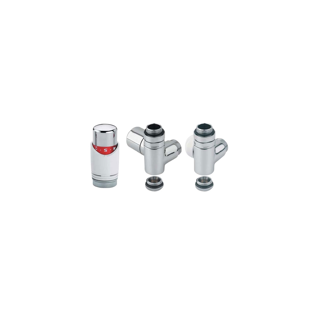 Ximax Heizkörper Zubehör Thermostatset für Mischbetrieb Eck-Ausführung 16 mm Weiß