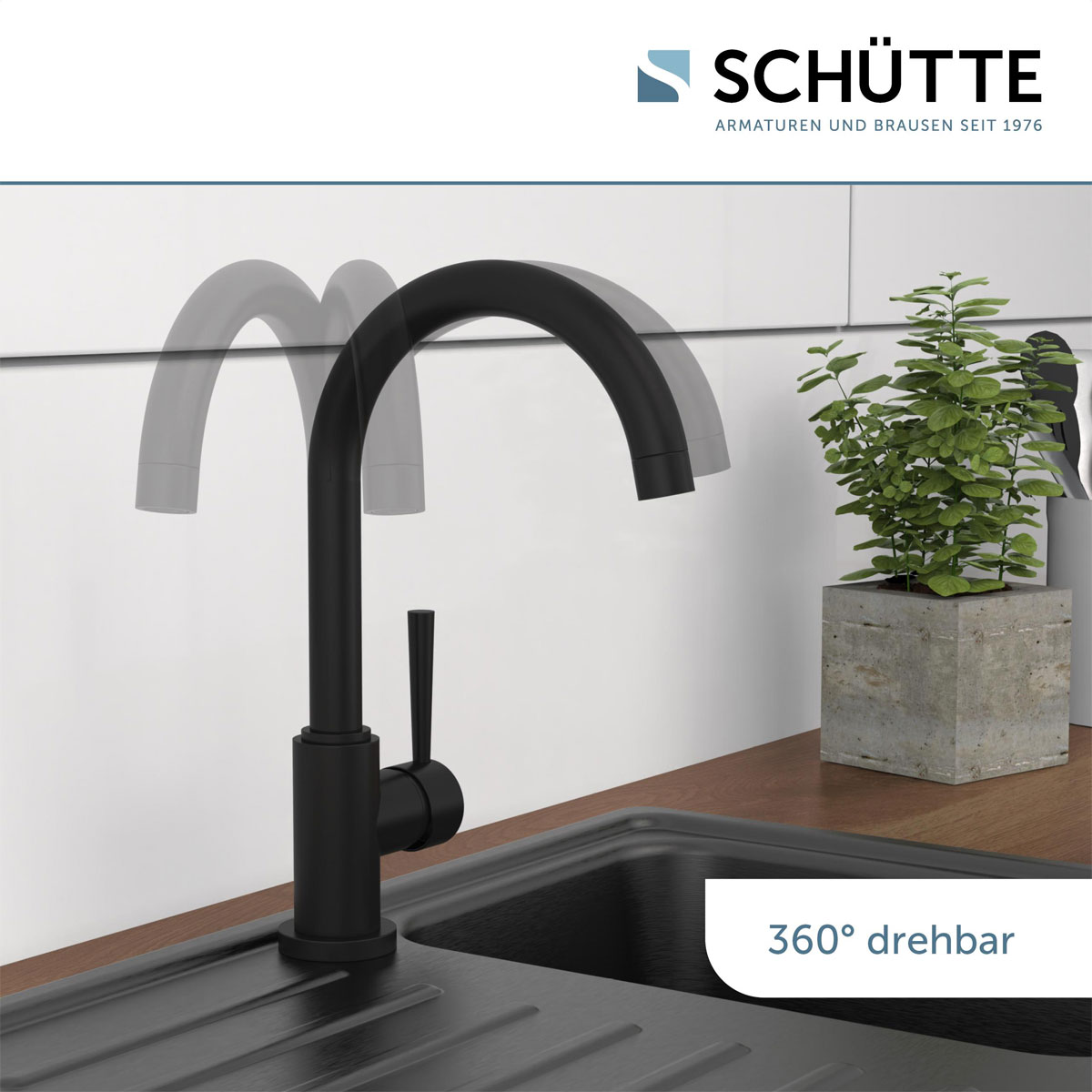 Schütte Spültischarmatur Cornwall Schwarz matt Bild 7