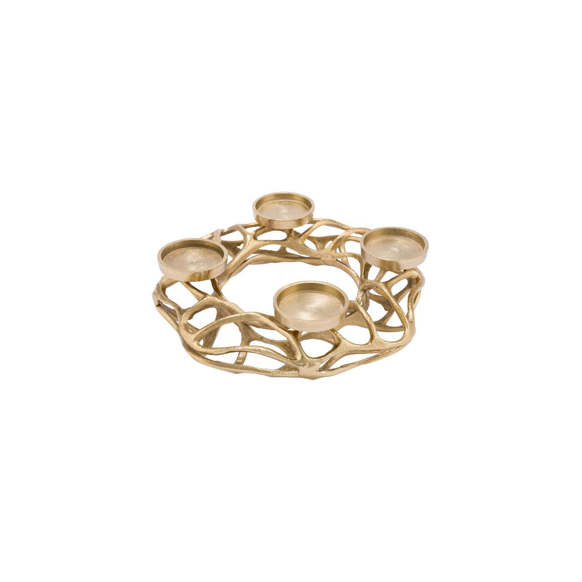 Alu-Adventskranz gold 30x30x9 cm