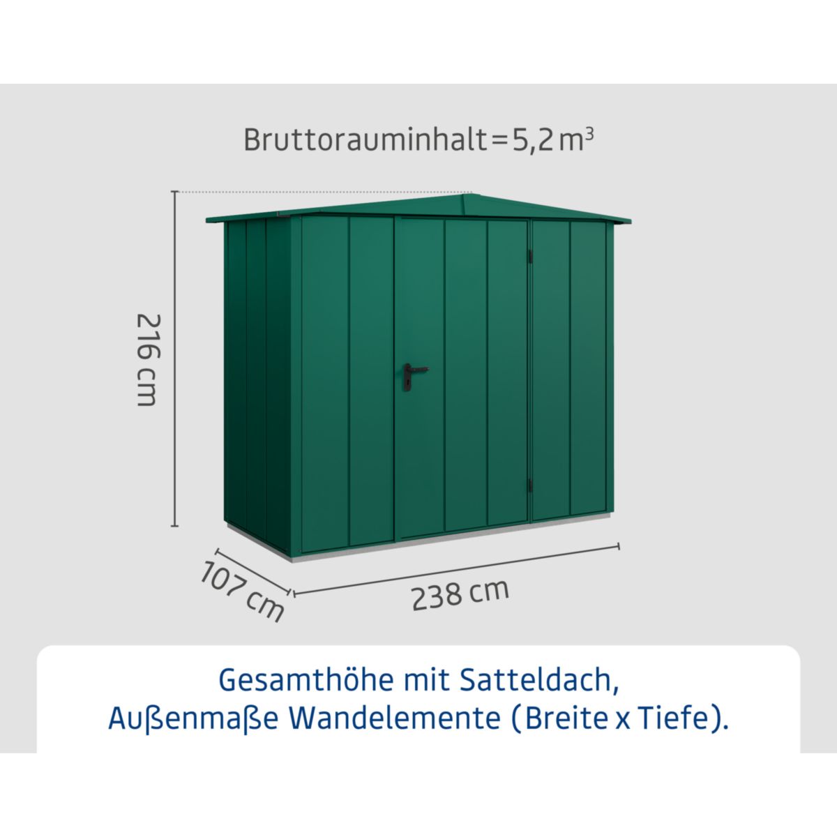 EcoStar  Gerätehaus Elegant-STyp 1RAL6005 1 flg Bild 3