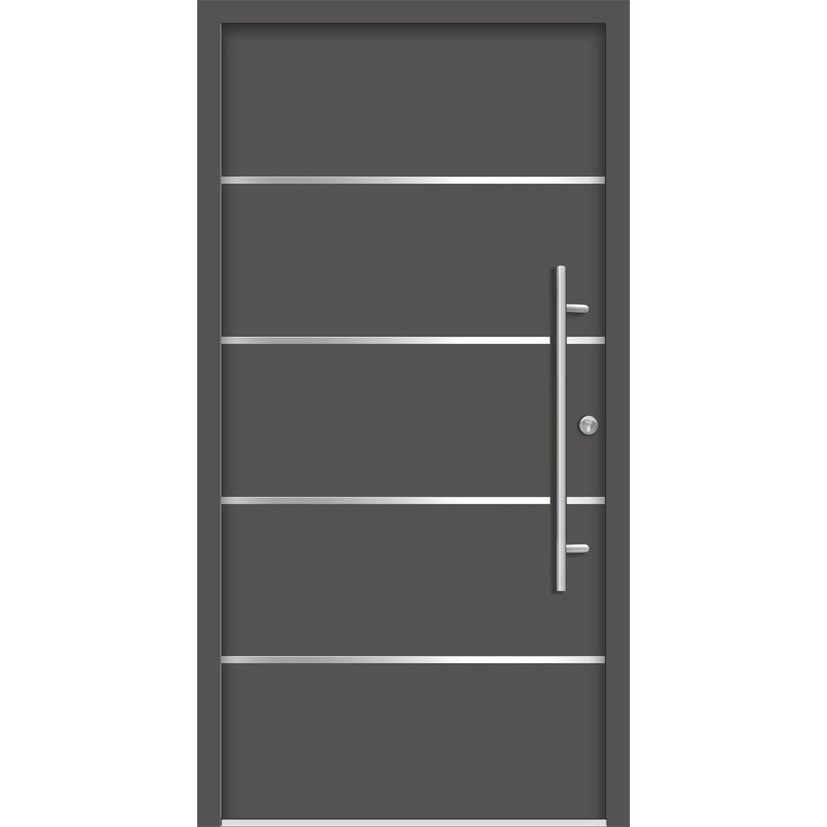 SplenDoor Premium-Haustür Passivedoor Visby RC2 energiesparend einbruchsicher anthrazit 100 x 210 cm rechts