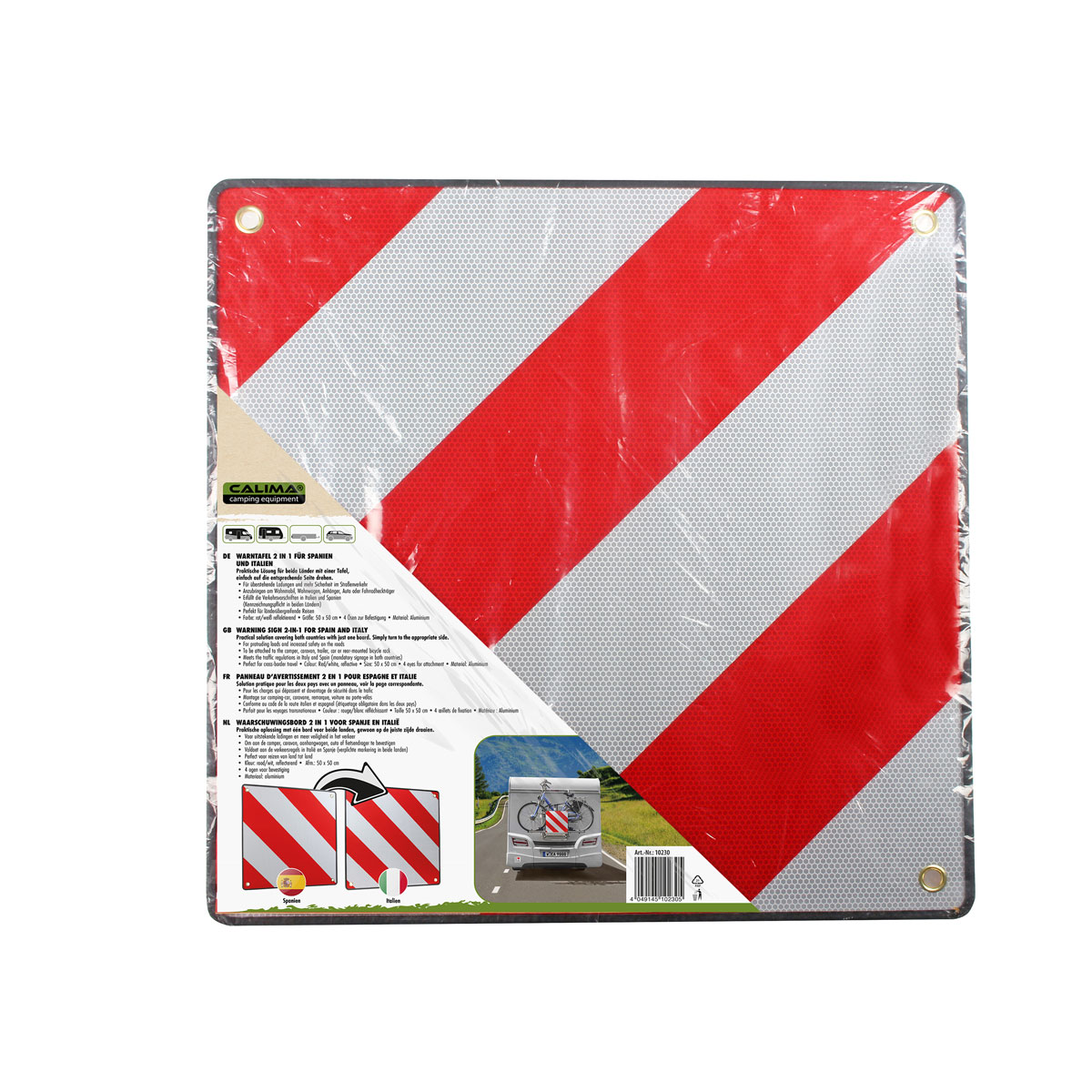 Warntafel 2 in1 fuer Spanien und Italien 