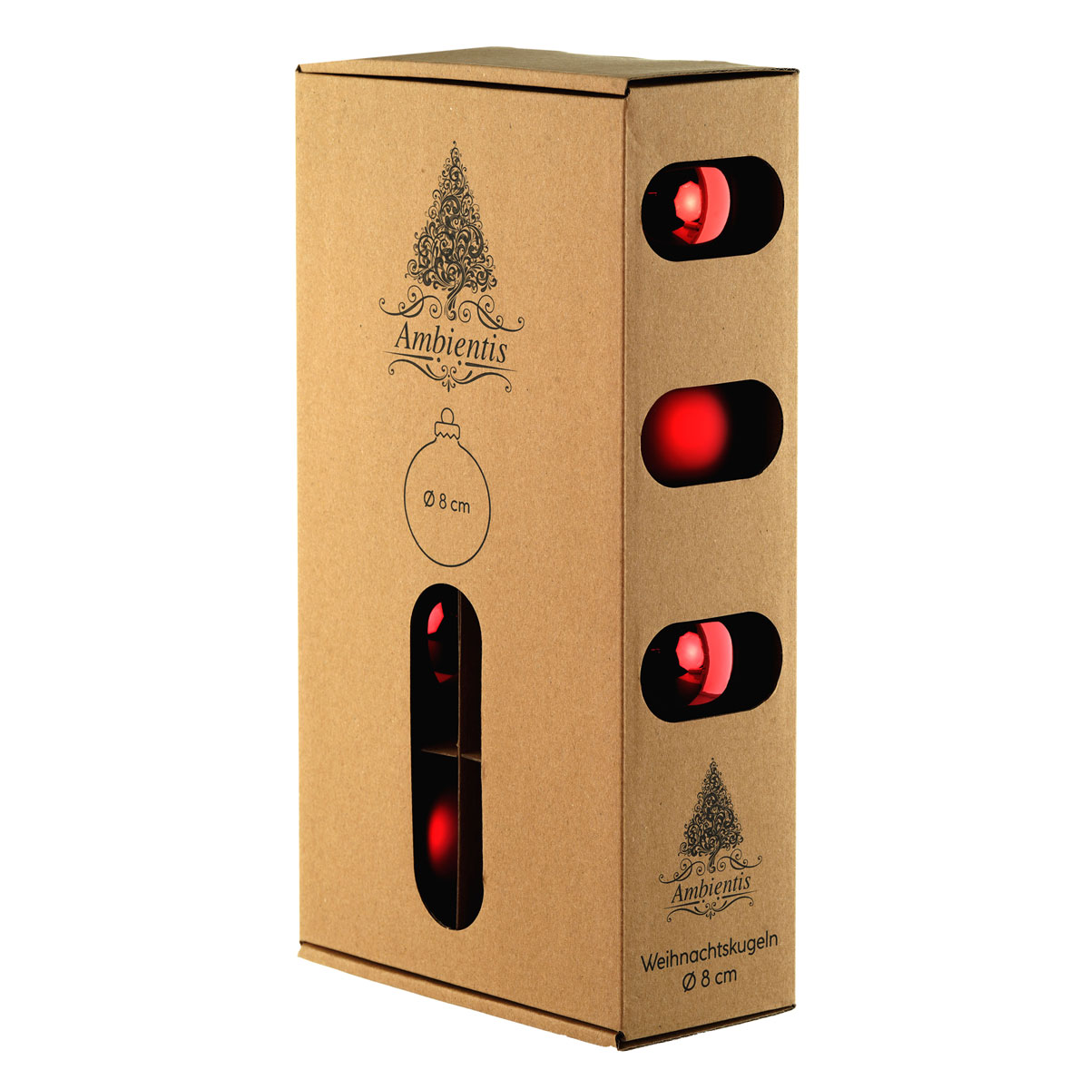 Ambientis Glaskugeln 8 cm rubinrot Mix Bild 2